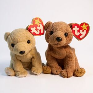 TY Beanie Babies 1999 Almond And Pecan Bears Toys Plush